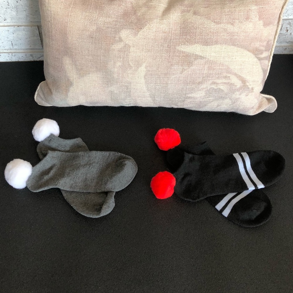 Two Pairs of Pompom Socks